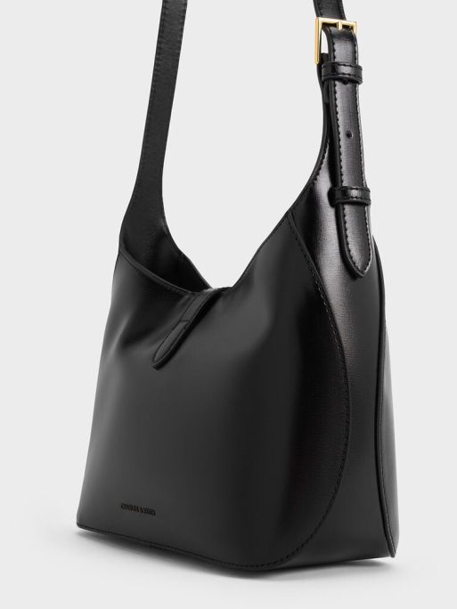 C&K Wisteria Belted Shoulder Bag - Black - Image 3