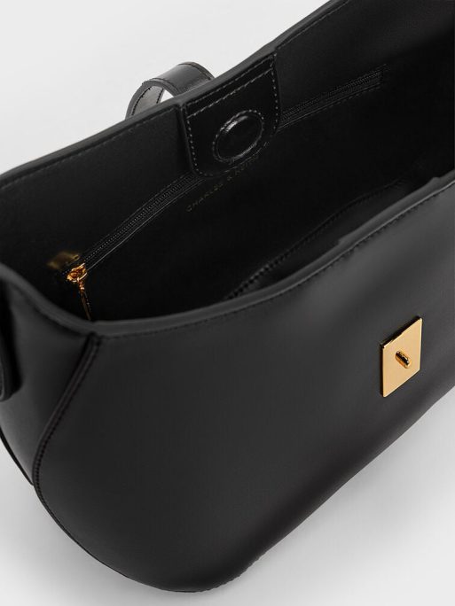 C&K Wisteria Belted Shoulder Bag - Black - Image 5