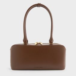 C&K Wisteria Elongated Tote Bag - Dark Brown