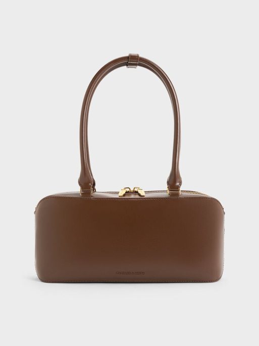 C&K Wisteria Elongated Tote Bag - Dark Brown