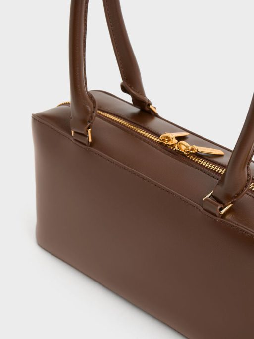 C&K Wisteria Elongated Tote Bag - Dark Brown - Image 3