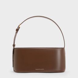 C&K Wisteria Elongated Shoulder Bag - Dark Brown