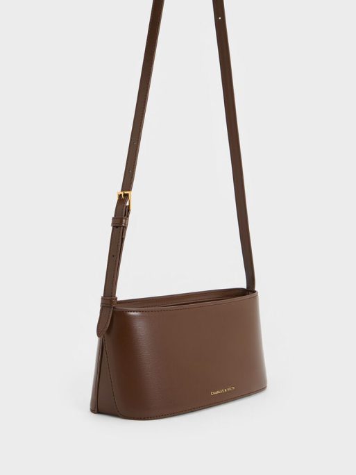 C&K Wisteria Elongated Shoulder Bag - Dark Brown - Image 2