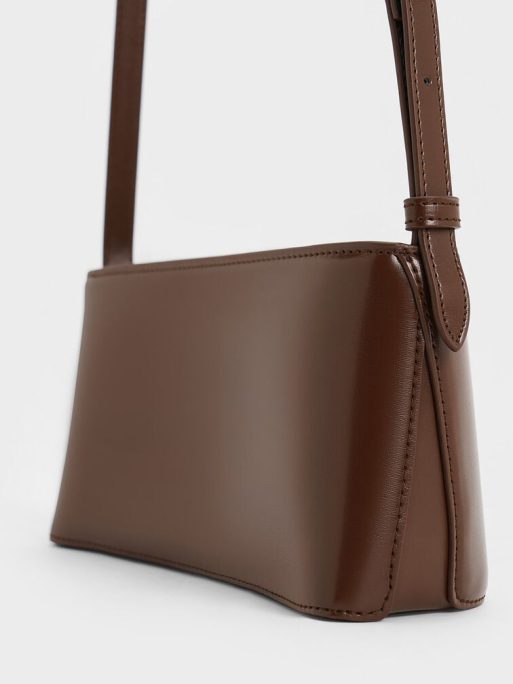 C&K Wisteria Elongated Shoulder Bag - Dark Brown - Image 3