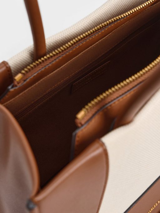 C&K Daylla Canvas Tote Bag - Tan - Image 5