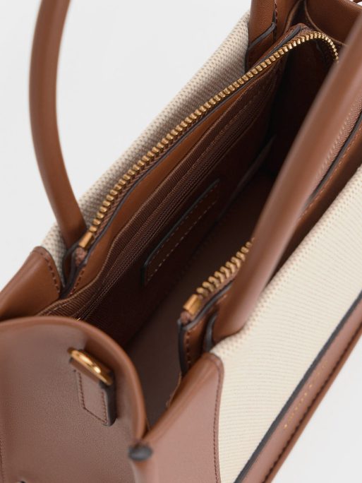 C&K Mini Daylla Canvas Tote Bag - Tan - Image 5