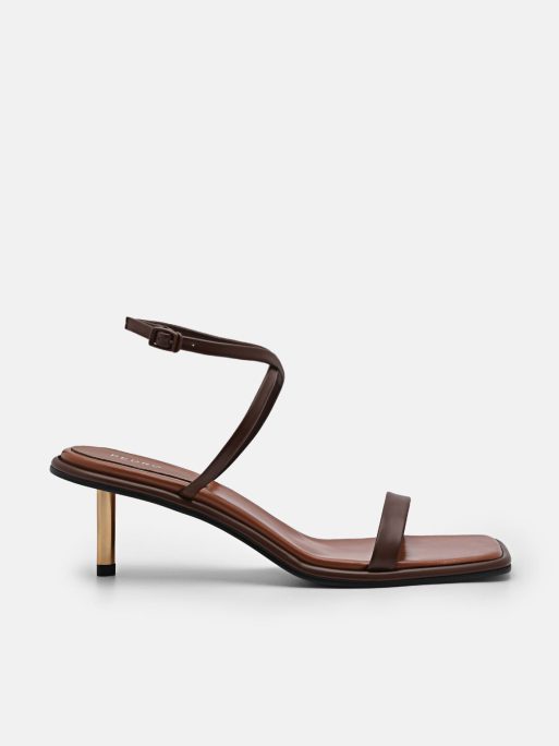 PEDRO Myra Heel Sandals - Dark Brown