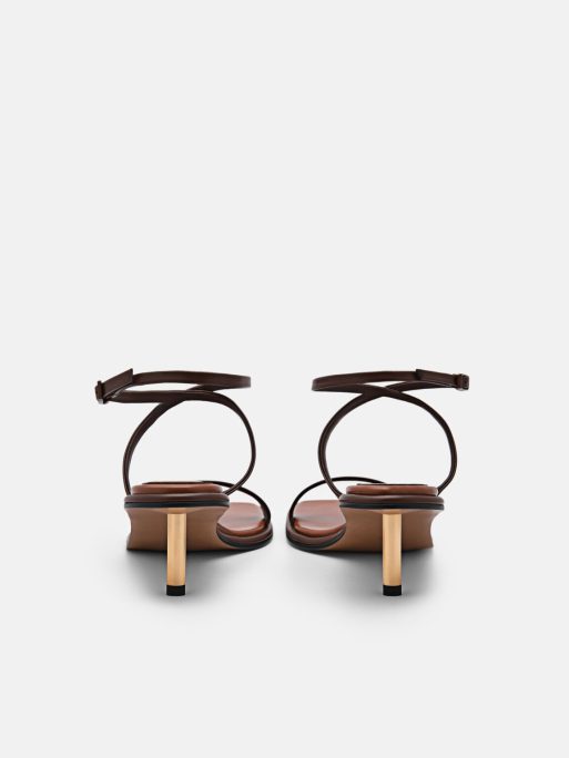 PEDRO Myra Heel Sandals - Dark Brown - Image 3