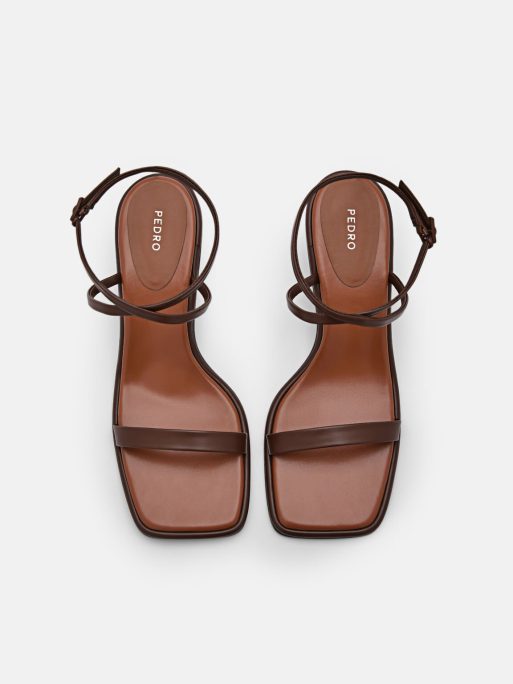 PEDRO Myra Heel Sandals - Dark Brown - Image 4