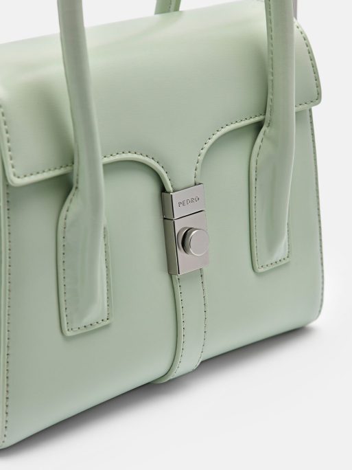PEDRO Studio Farida Leather Compact Handbag - Light Green - Image 5
