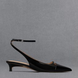 C&K Leather Kitten-Heel Pumps - Black Box
