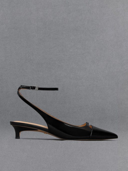 C&K Leather Kitten-Heel Pumps - Black Box