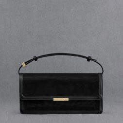 C&K Mesh & Leather Shoulder Bag - Black