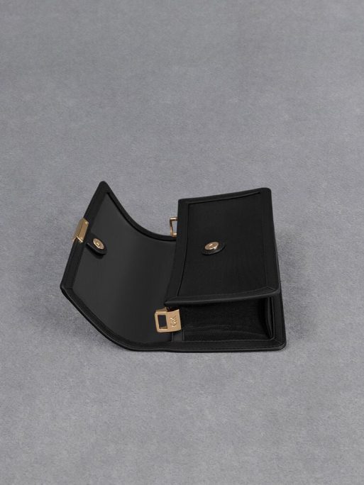 C&K Mesh & Leather Shoulder Bag - Black - Image 7