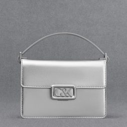 C&K Leather Metallic Boxy Bag - Silver