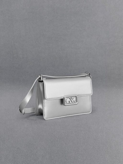 C&K Leather Metallic Boxy Bag - Silver - Image 5