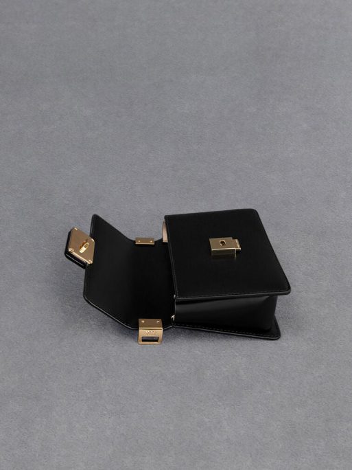 C&K Leather Boxy Bag - Black - Image 6