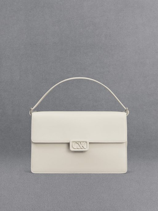 C&K Leather Shoulder Bag - White