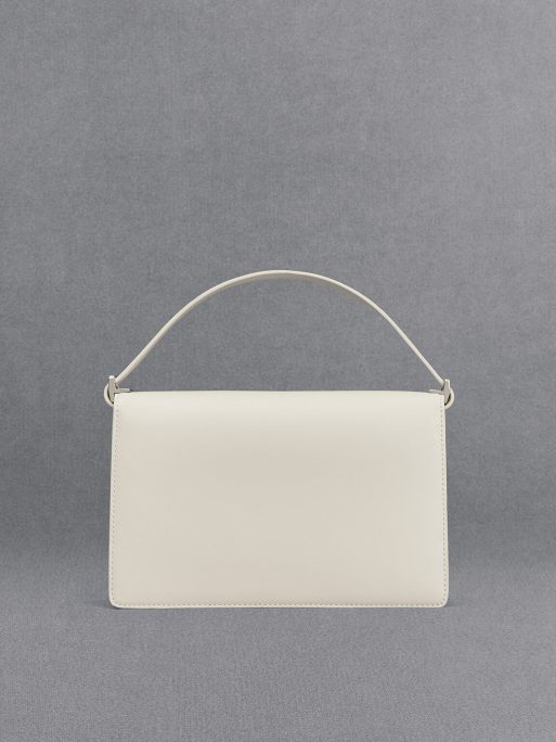 C&K Leather Shoulder Bag - White - Image 3