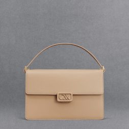 C&K Leather Shoulder Bag - Nude