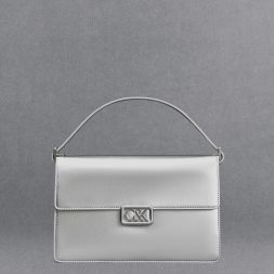 C&K Metallic Leather Shoulder Bag - Silver