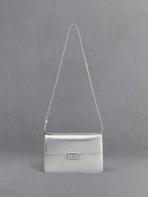 C&K Metallic Leather Shoulder Bag - Silver - Image 4