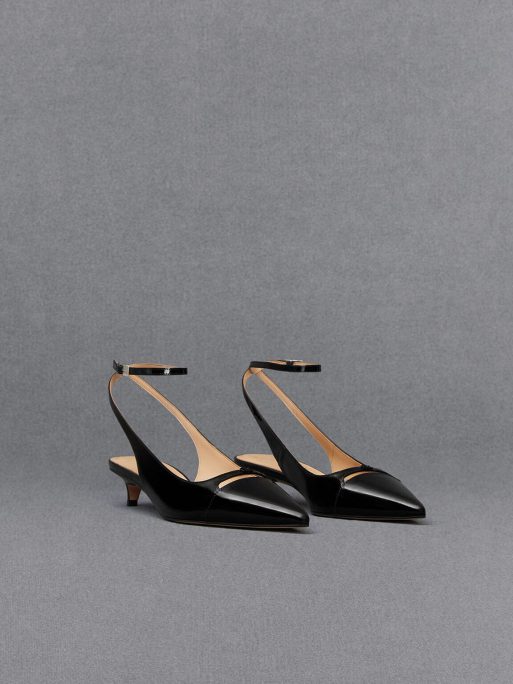 C&K Leather Kitten-Heel Pumps - Black Box - Image 3