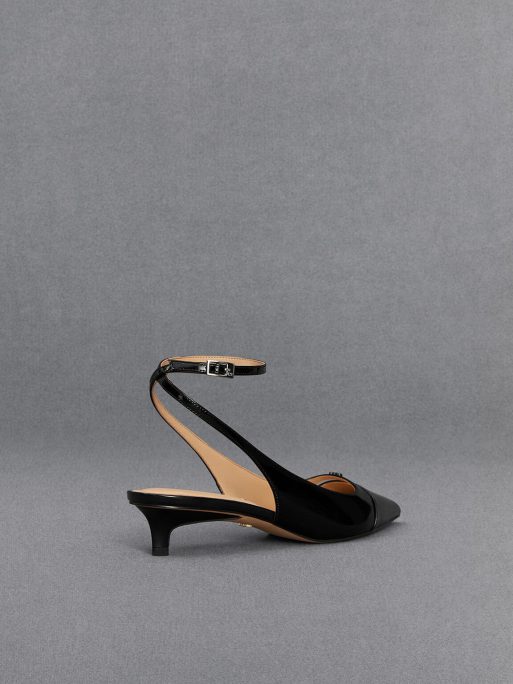 C&K Leather Kitten-Heel Pumps - Black Box - Image 4