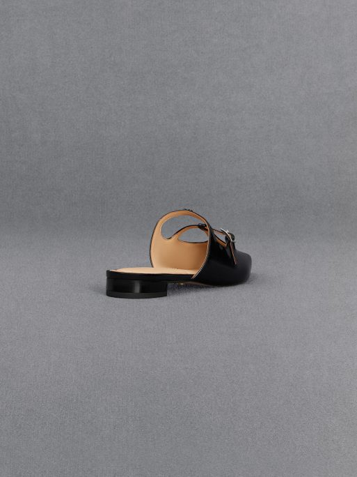 C&K Leather T-Bar Double-Strap Mules - Black Box - Image 4