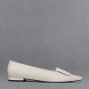 C&K Leather Pointed-Toe Flats - White