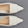 C&K Leather Pointed-Toe Flats - White - Image 5