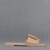C&K Leather Slide Sandals - Nude