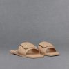 C&K Leather Slide Sandals - Nude - Image 3
