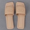 C&K Leather Slide Sandals - Nude - Image 6