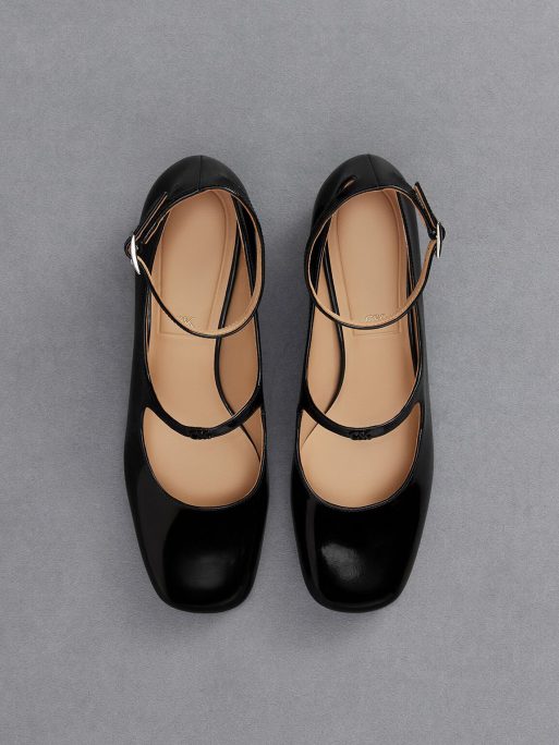 C&K Claire Leather Mary Jane Pumps - Black Box - Image 6