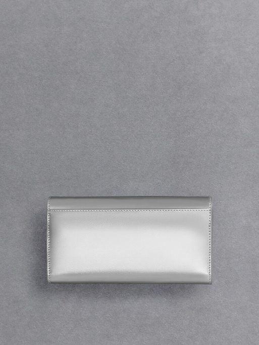 C&K Leather Metallic Chain-Strap Wallet - Silver - Image 3