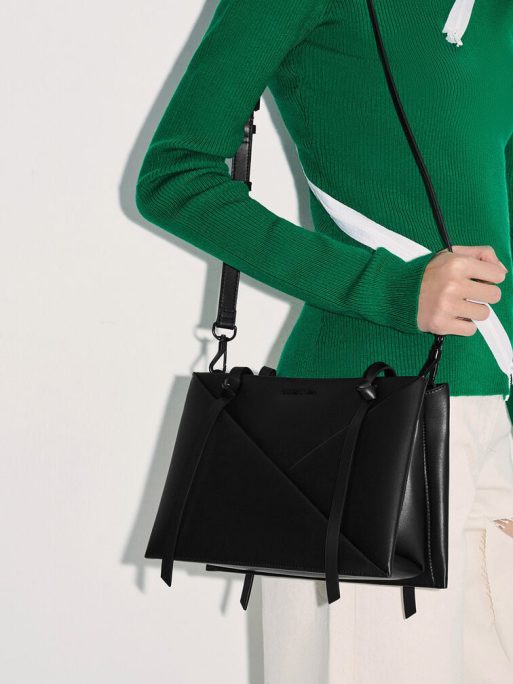 C&K Midori Geometric Tote Bag - Noir - Image 2