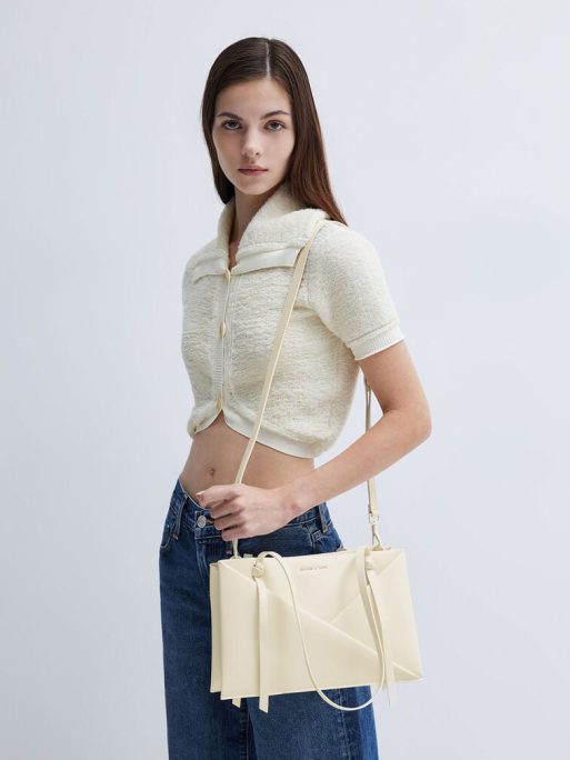 C&K Midori Geometric Tote Bag - Cream - Image 4