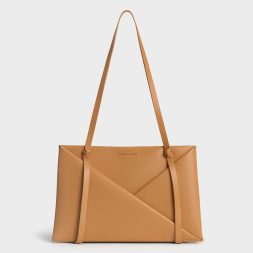 C&K Midori Geometric Tote Bag - Camel