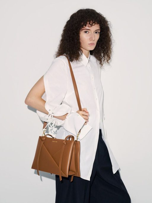 C&K Midori Geometric Tote Bag - Tan - Image 4