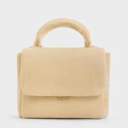 C&K Loey Textured Top Handle Bag - Beige