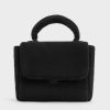 C&K Loey Textured Top Handle Bag - Jet Black