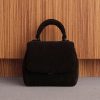 C&K Loey Textured Top Handle Bag - Jet Black - Image 3