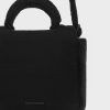 C&K Loey Textured Top Handle Bag - Jet Black - Image 6