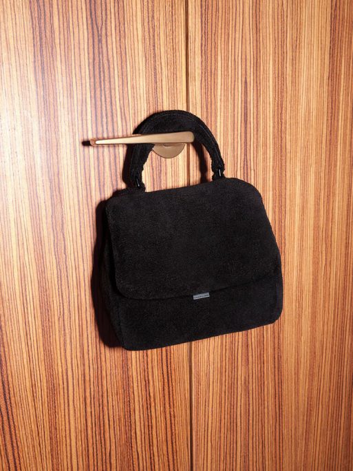 C&K Loey Textured Top Handle Bag - Jet Black - Image 8