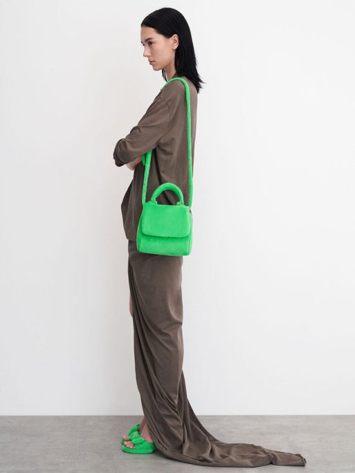 C&K Loey Textured Top Handle Bag - Green - Image 4