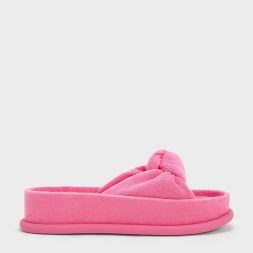 C&K Loey Textured Knotted Slides - Pink