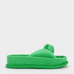 C&K Loey Textured Knotted Slides - Green