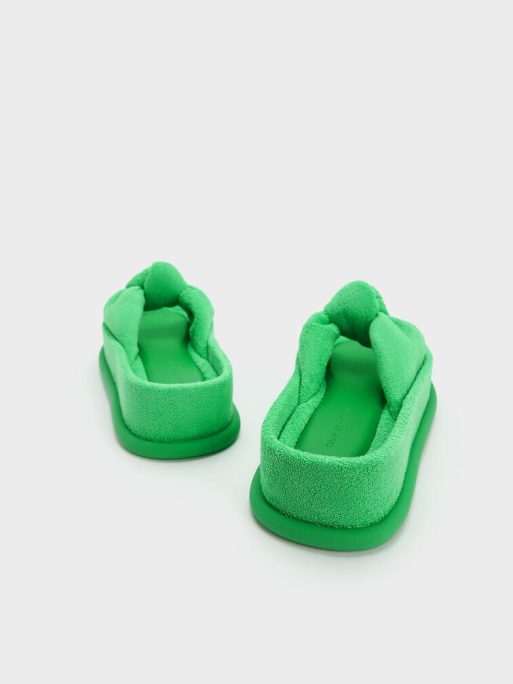 C&K Loey Textured Knotted Slides - Green - Image 5