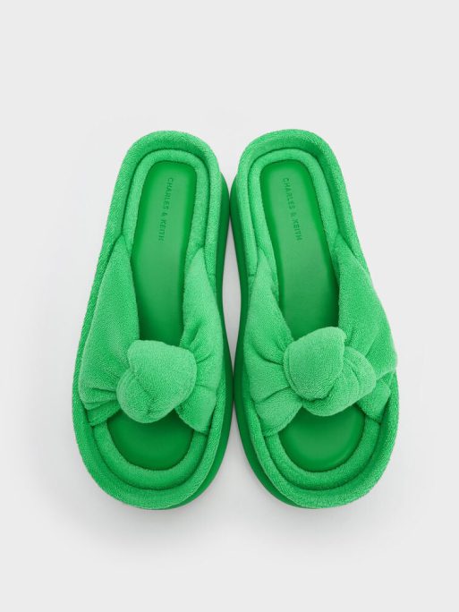 C&K Loey Textured Knotted Slides - Green - Image 8